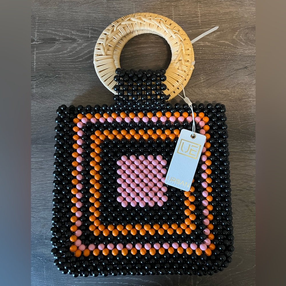 NWT Urban Expressions Bali Tote beaded bag. Vegan certified. So fun!